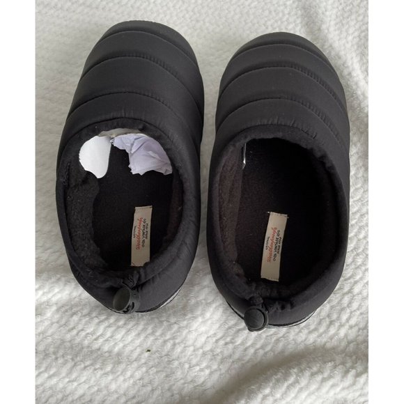 Men’s Size M 8-9 Weatherproof Nylon Puffer Slippers Collapsible Back,Black main image 10